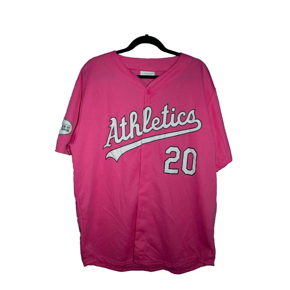 Misprinted Replica Oakland Athletics Pink Jersey #20